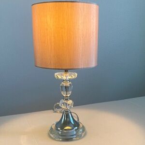 Vtg Art Deco Lucite Stacked Table Vanity Boudoir Lamp 15.5” Tall Works Great